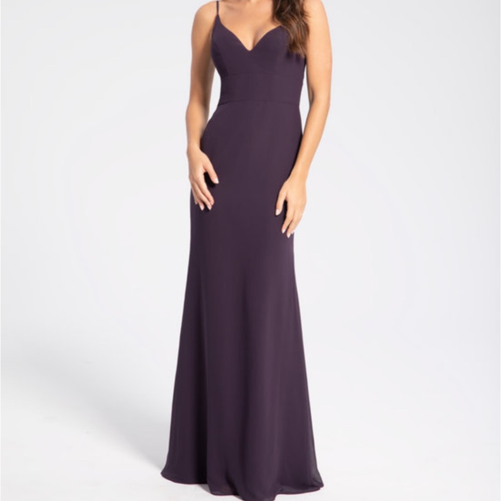 Hayley Paige | Plum Chiffon Formal Dress